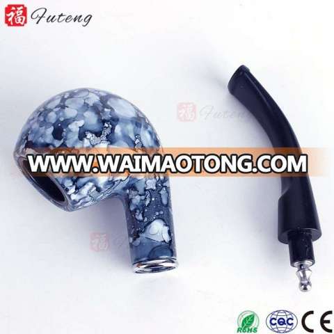 FuTeng Smok Shop 436 Blue and White Porcelain Pipe Bending Tail with Colorful Box Smoking Free Wholesale Tobacco Pipe